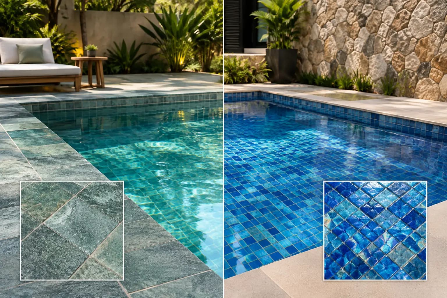 Hijau ou pastilha vítrea: qual usar na piscina?